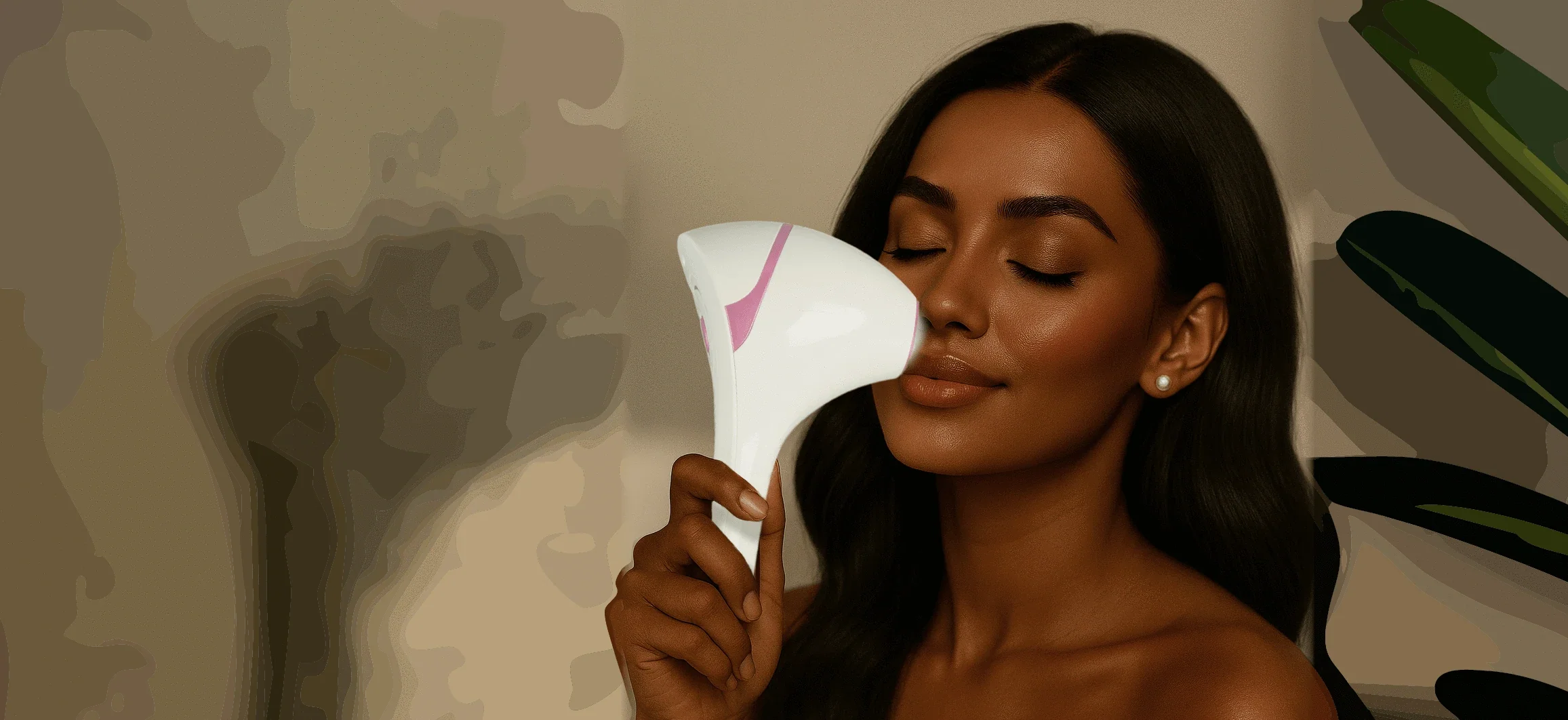 Woman using Epilaser on upper lip