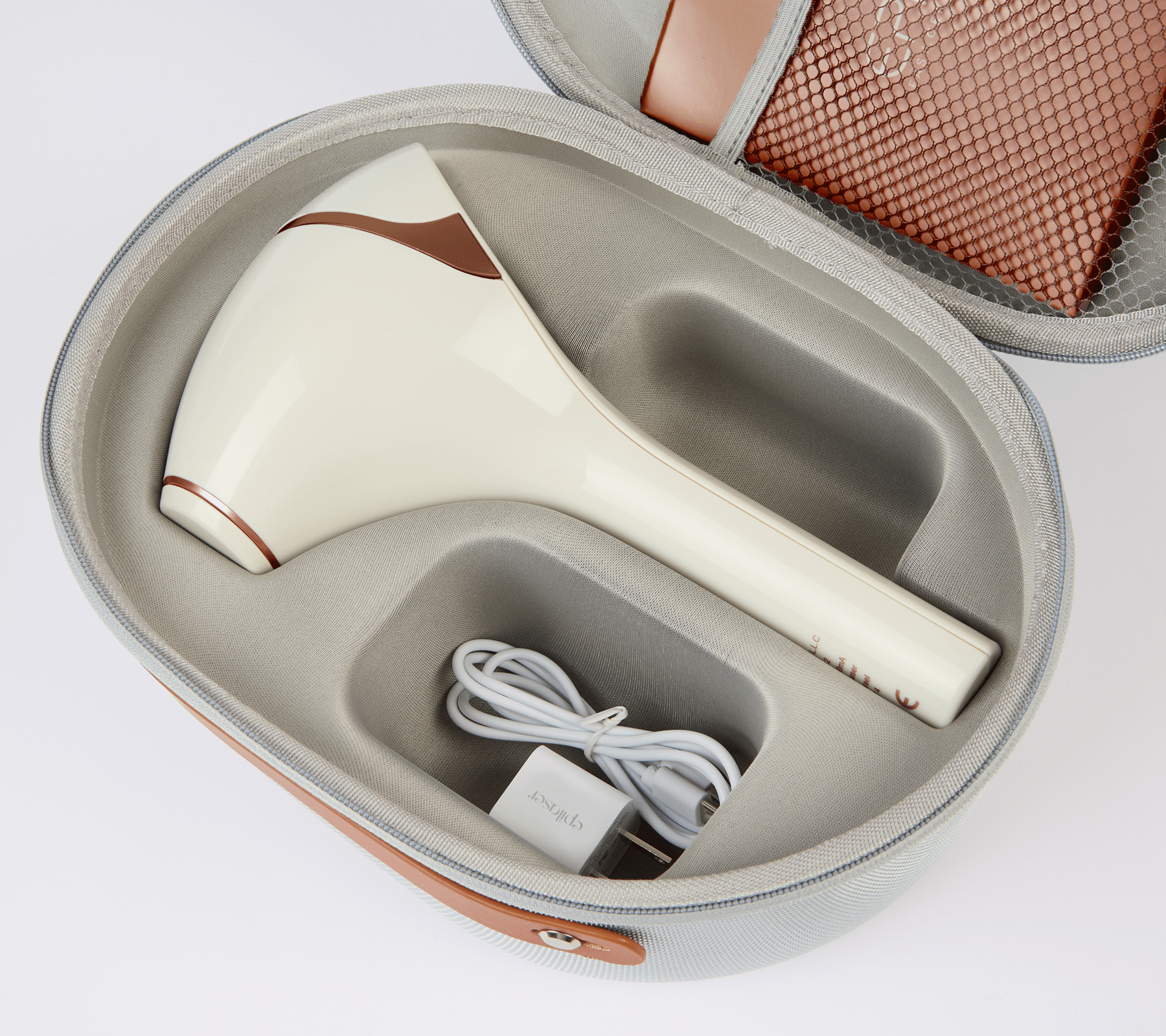 Epilaser 808 hair removal travel case with device and charger